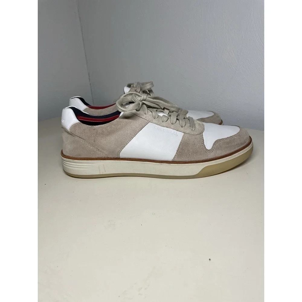 Cole Haan Grand C31033 Leather Crosscourt Crafted Pumice Stone/Ivory Men's 11M